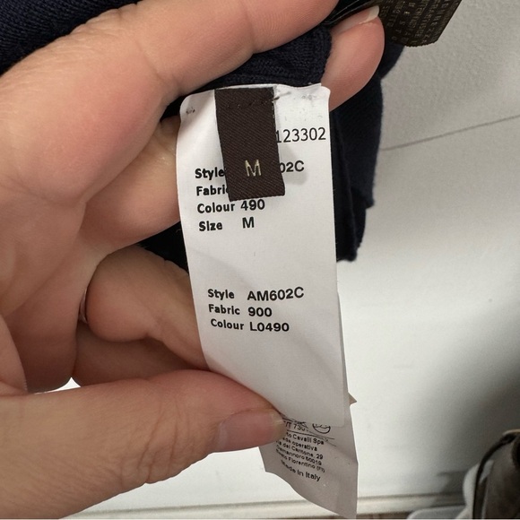 Roberto Cavalli Polo Shirt 100% Wool Knit Navy Blue Snake Print Mens Medium - Picture 10 of 13